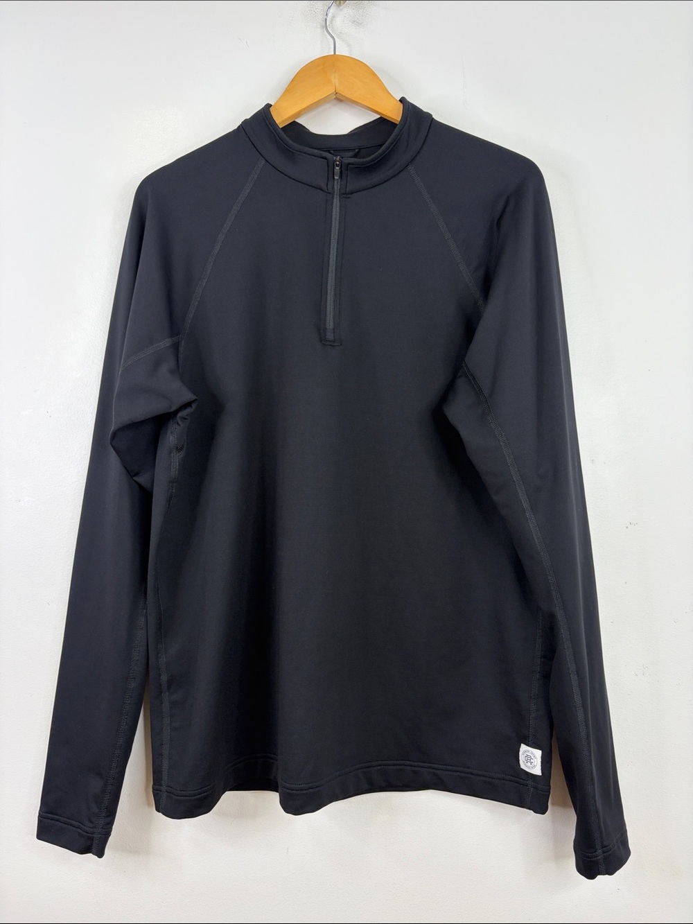 Reigning Champ Quarter Zip Mens Large Black Long Sleeve Performance Shirt Gym